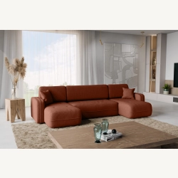 Oreo U Narożnik wypoczynkowy  Komfortowy narożnik wypoczynkowy z funkcją spania i pojemnikiem na pościel Tkanina Legacy 06